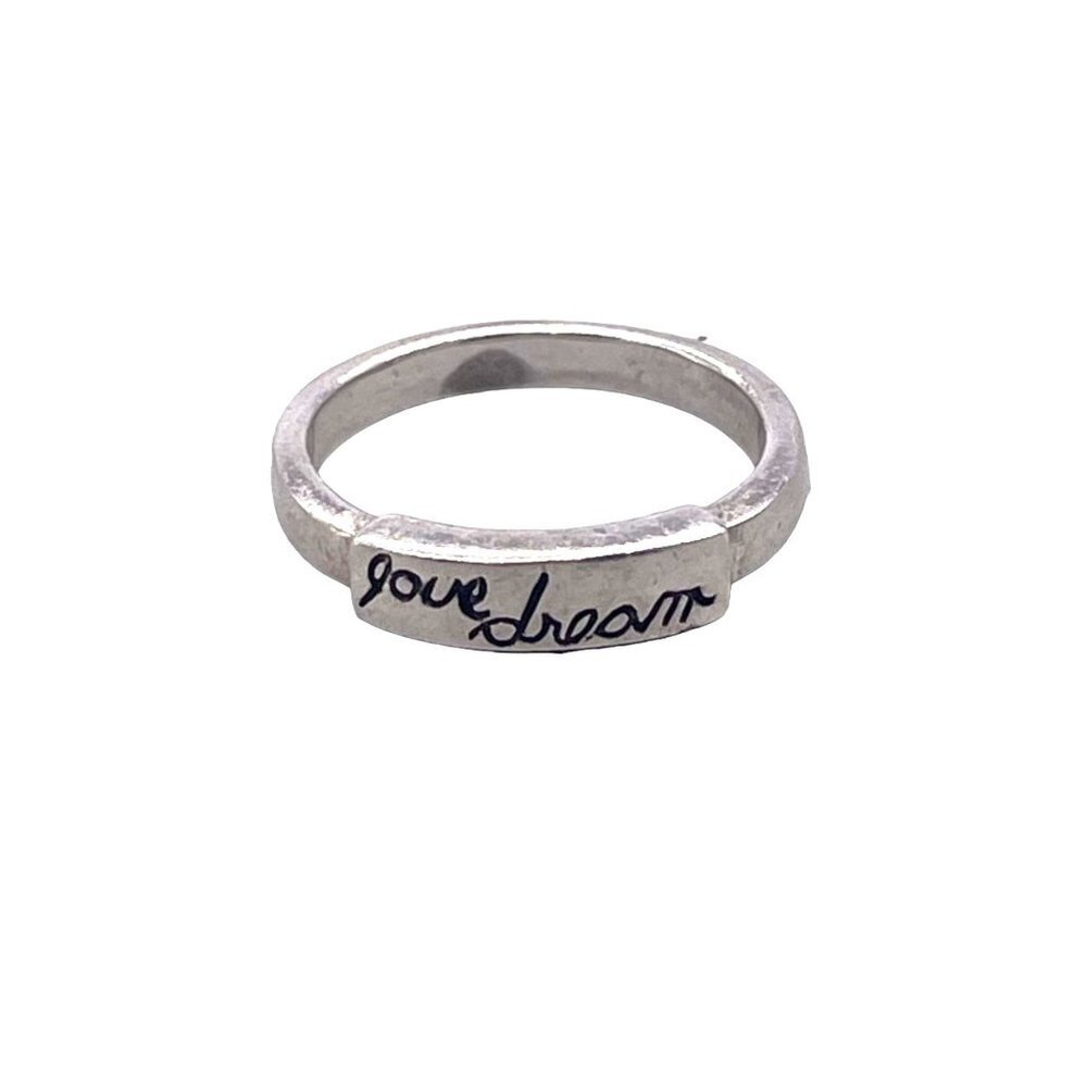 925 Sterling Silver Engraved Love Dream Band Ring Size 8